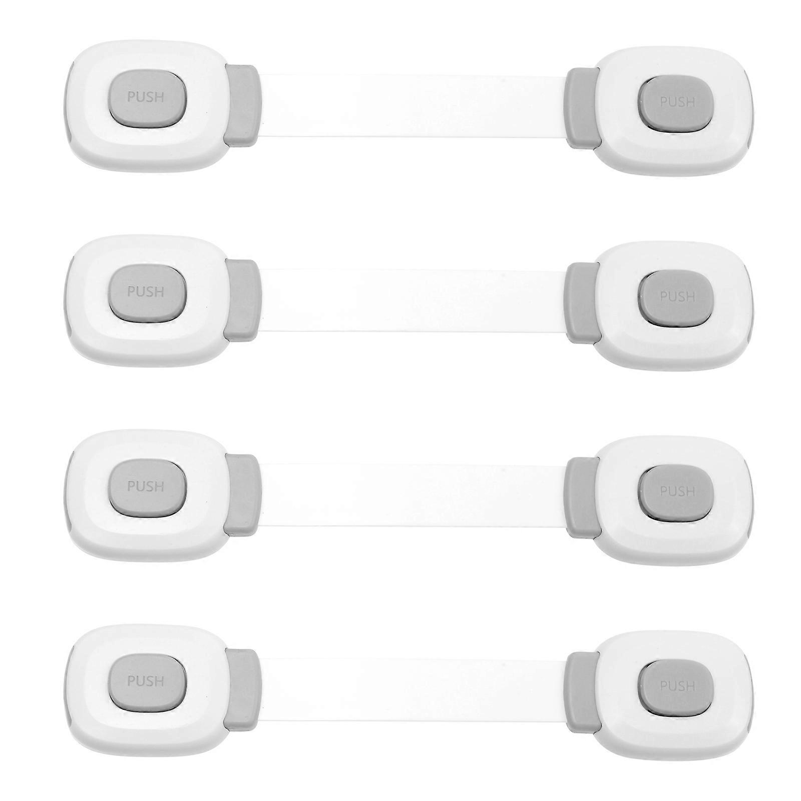 Drawer Latch Safety Lock Baby Proofing For Fridge Cabinet Closet Grey 20.00X3.50X1.20CM 4Pcs