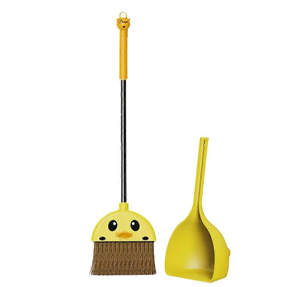 1 Set of Children's Broom and Dustpan Set Small Cartoon Dustpan and Broom Set for Kindergarten