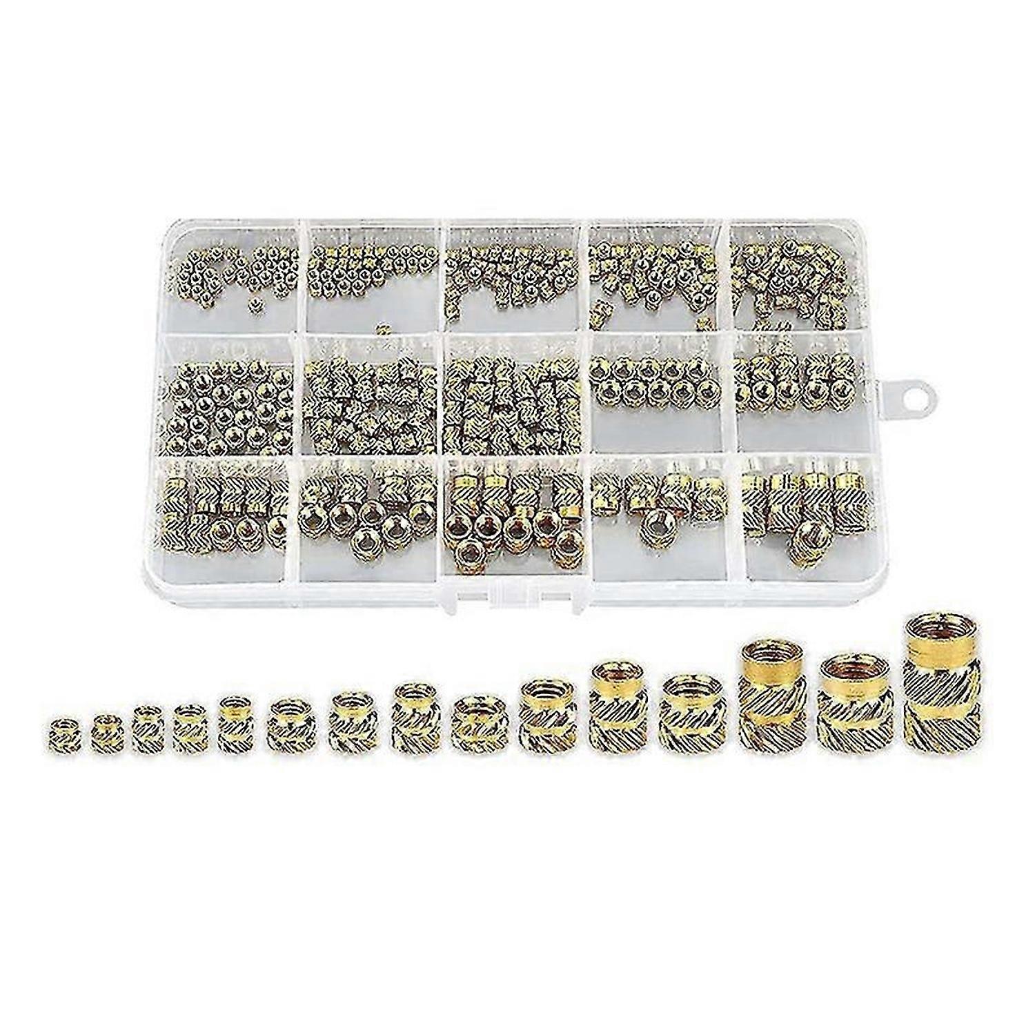 300Pcs Thread Knurled Nuts, Brass Knurled Threaded Insert Nuts, Brass Threaded Inserts for 3D Printi