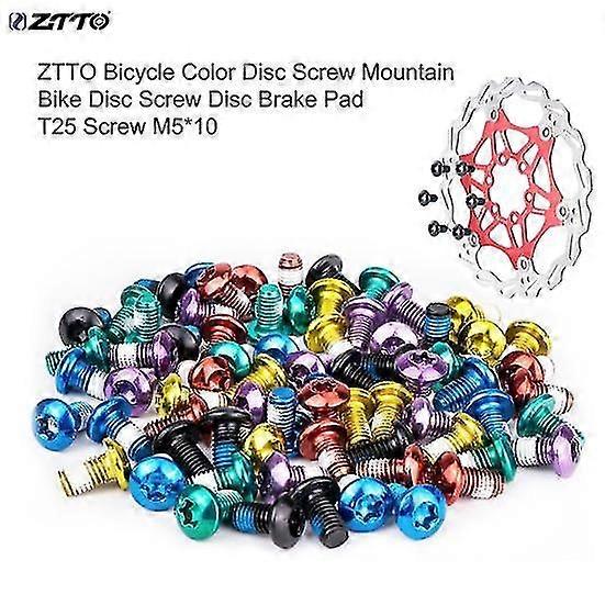 ZTTO 12Pcs Non-slip Colorful T25 M5x10 Bicycle Disc Screws Brake Rotor for Road Mountain Bike
