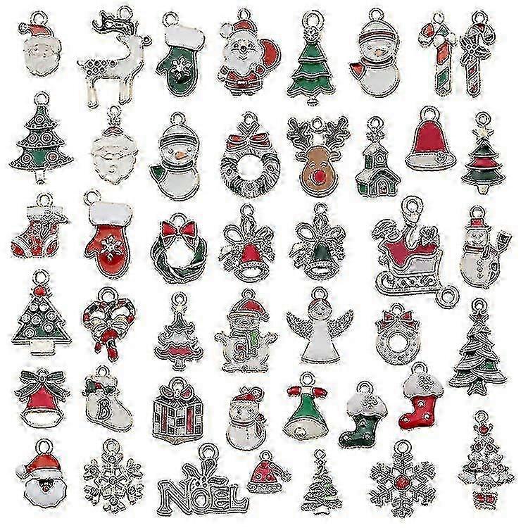 50 Parça Kolye Takılar Noel Takılar, Mini Noel Kolye Takılar, DIY Takı Yapımı İçin Noel Çekicilik, Bilezikler, Küpeler, Takı El Sanatları D