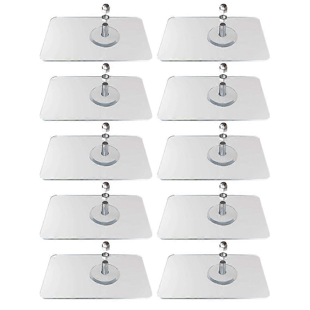 20pcs Punch Adhesive Screw Wall Hooks No Drilling Seamless Stickers for Keys Clothes Photo Frames Smooth Surfaces Home Decor Organization