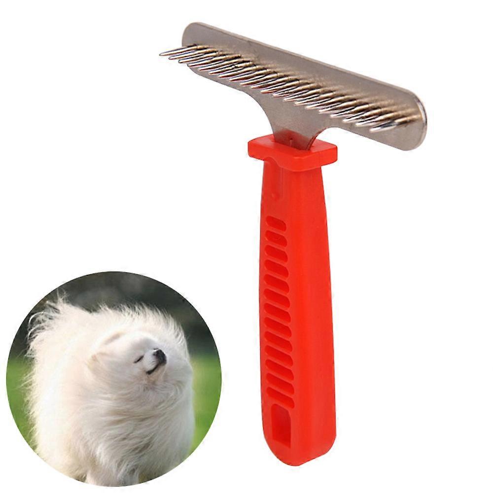 Grooming Comb for Dogs and Cats Dematting Tool Remove Loose Hair Red 1Set