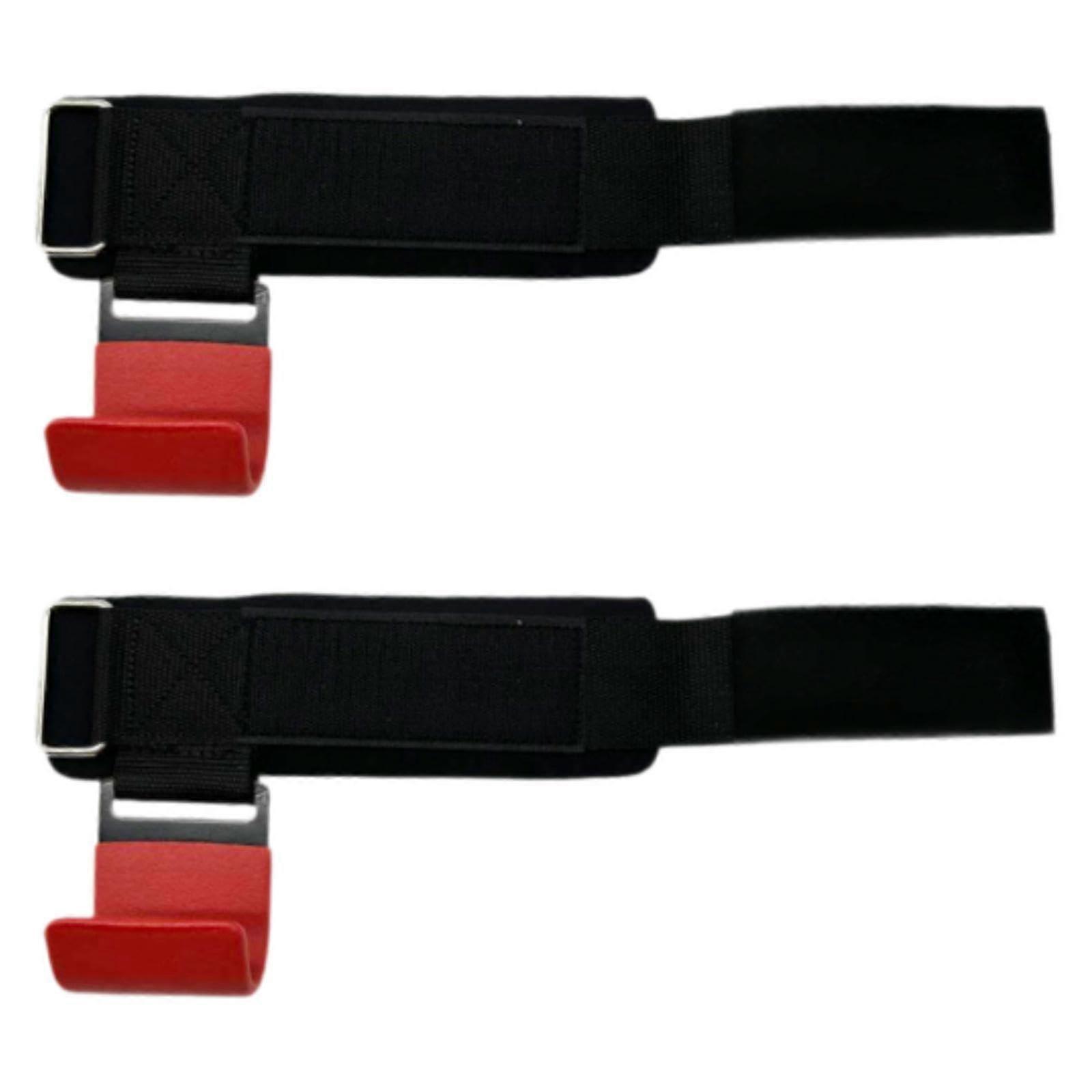 2 x Weight Lifting Hooks, Weight Hooks, Hand Grips, Accessories, Portable Wrist Support Wraps Rote Brett