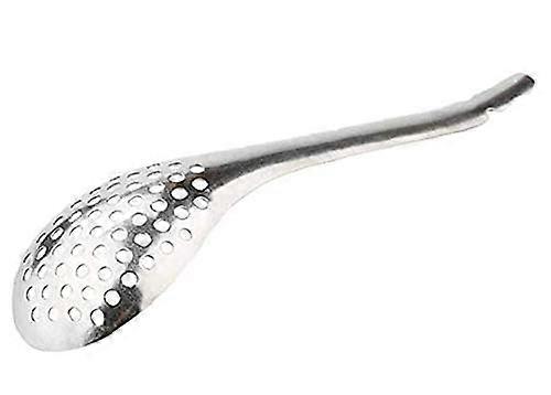 Caviar Spoon Stainless Steel Slotted Small Spoon with Short Handle for Cooking and Serving
