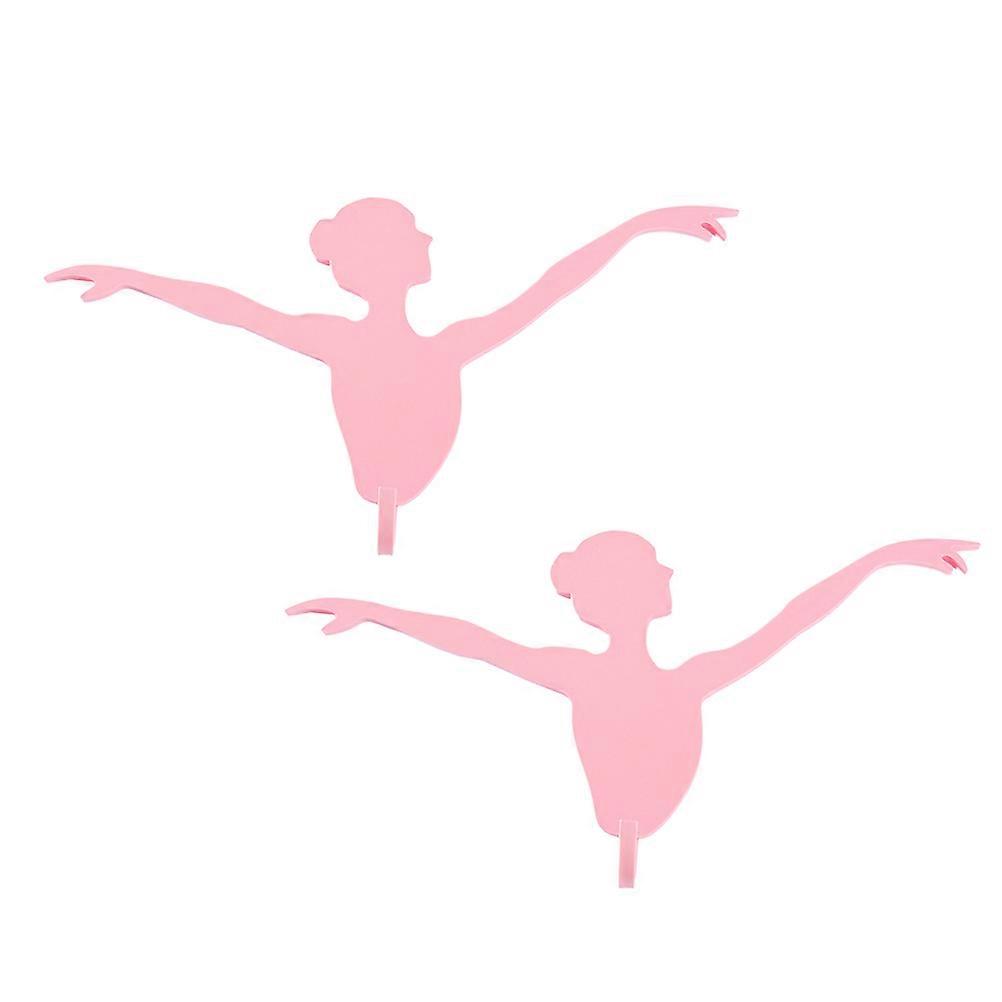 Unique Towel Hooks Wall Mounting Hook Ballet Girl Design Pink 17.3 x 21.8 x 3.7cm Women 2Set