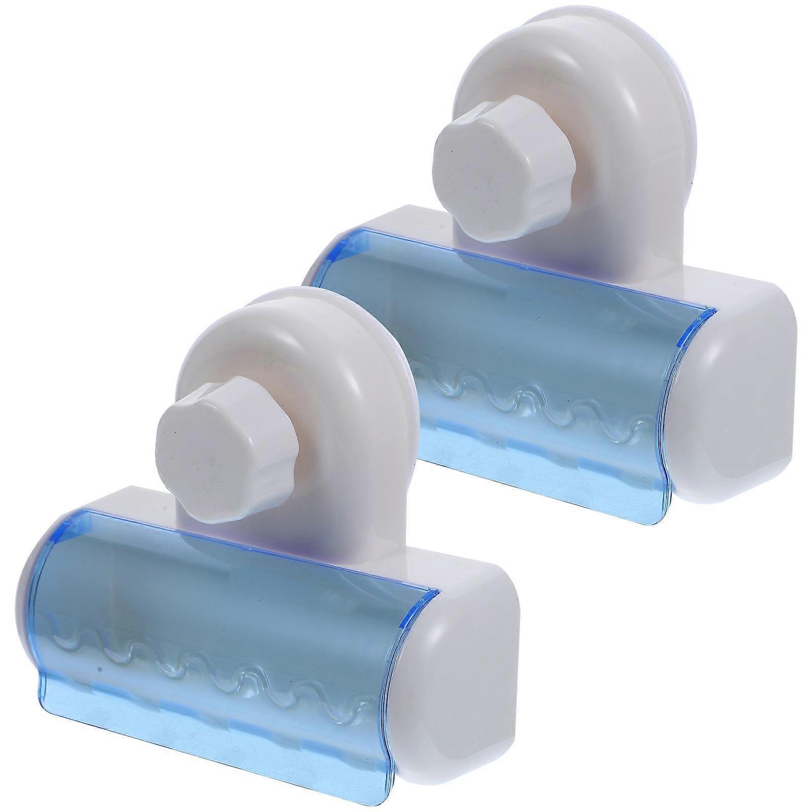 حامل فرشاة الأسنان مثبت على الحائط شفط رف تخزين الحمام بلون متنوع 14.2x10.5 سم مقاوم للغبار 2 قطعة