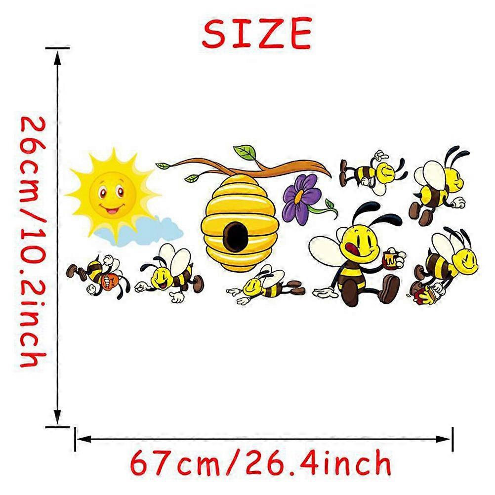 من السهل تطبيق ملصقات الحائط البلاستيكية نمط النحل ملصق حائط متين لغرفة المعيشة 26x67x0.2 سم 1 مجموعة