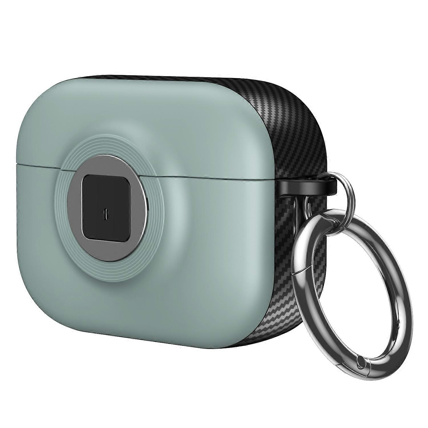 For Apple AirPods Pro 2 Case PC TPU Flip Earphone Cover with Carabiner and Switch Lock