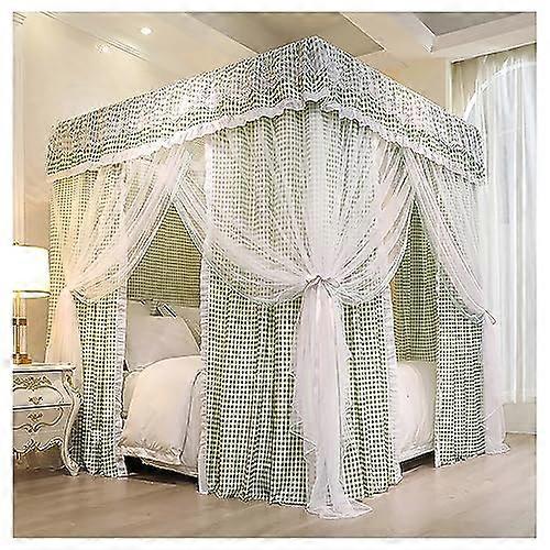 4corner mosquito net holder, stainless steel mosquito net frame, bed canopy posts, suitable for, green, king