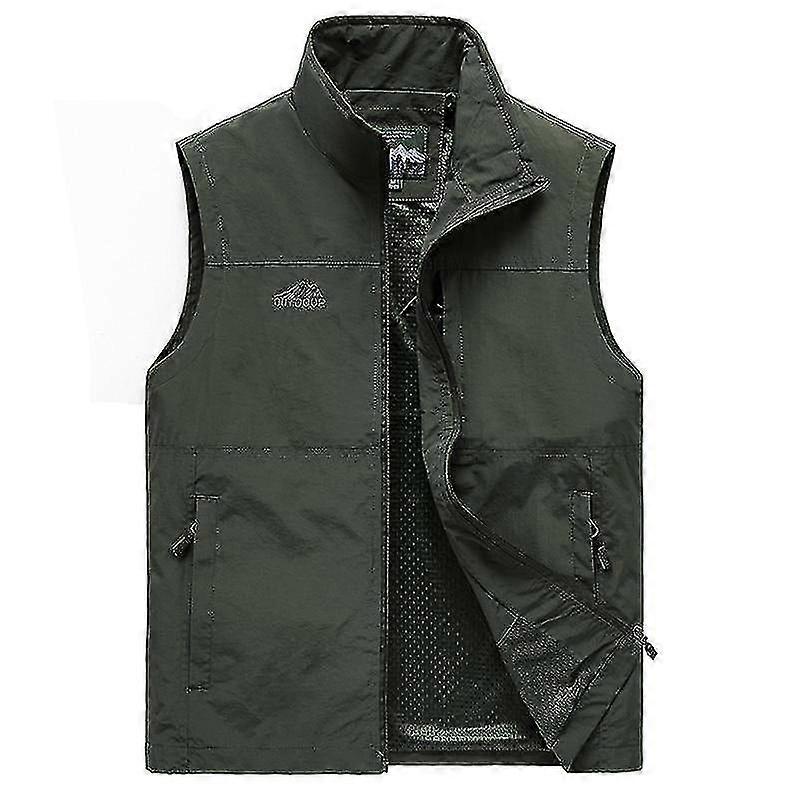 Chaleco sin mangas transpirable para hombre de verano con múltiples bolsillos