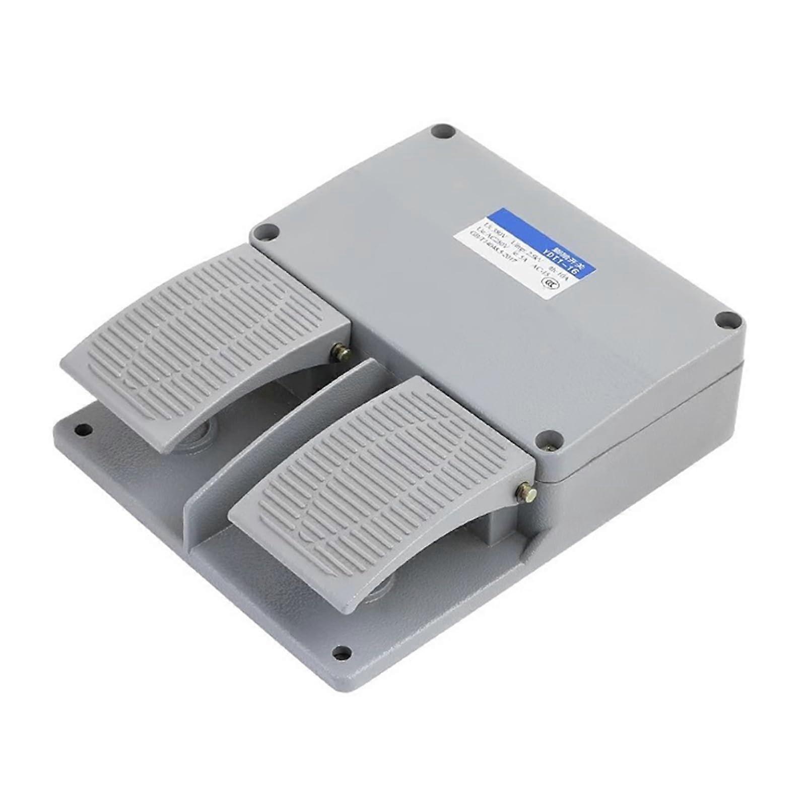 Foot Switch YDT116 Aluminium Shell Grey Double Pedal Switch Machine Tool Accessories Switch