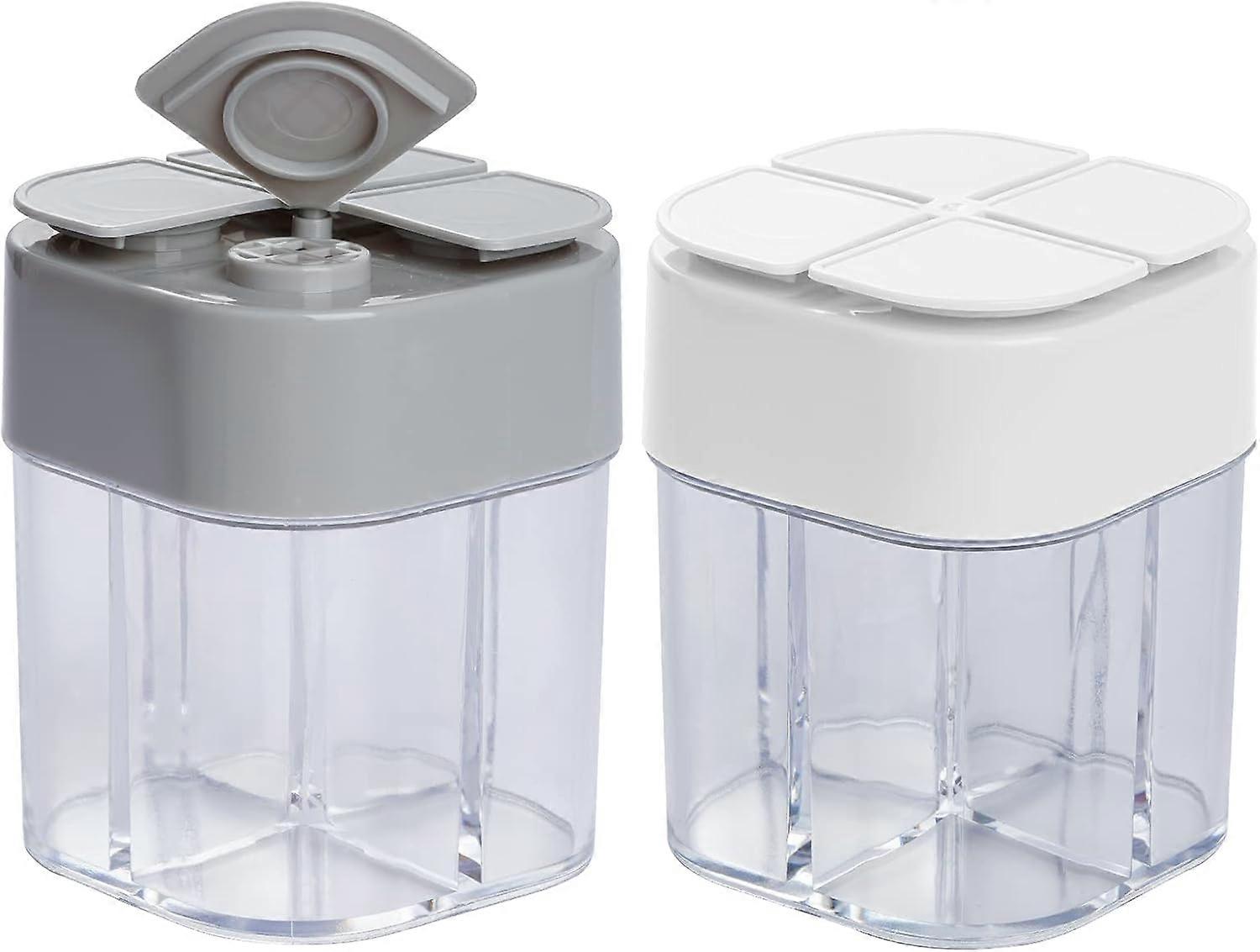 2pcs 4 in 1 Spice Container Salt&Pepper Shaker Seasoning Shaker