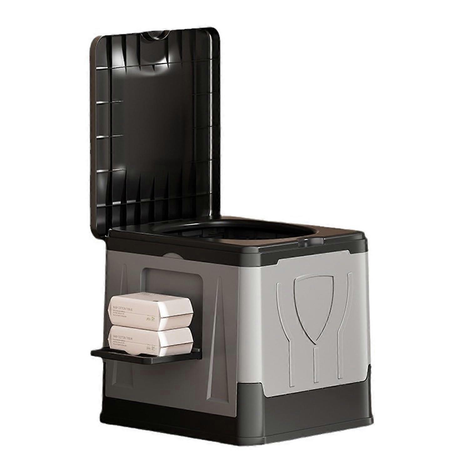 Foldable Travel Toilet, Portable Camping Commode Chair, Car Emergency Toilet, Converts To Stool With Storage Box