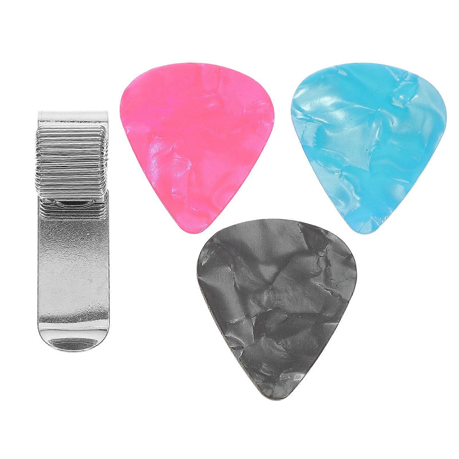 Picks For Guitar R613 Lightweight Guitar Pick Clip Metal With Random Color For Guitar Strap 1Set