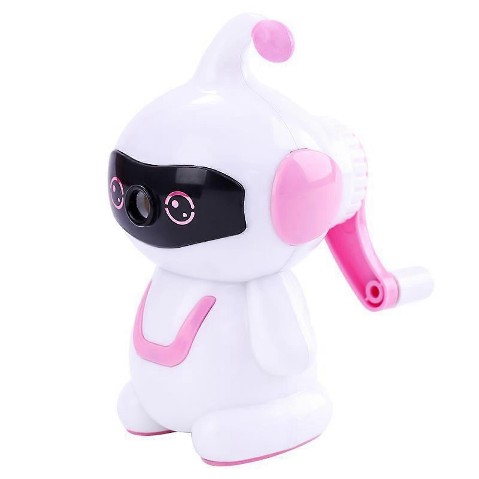 Robot Pencil Sharpener, Manual Rotary Pencil Sharpener For School, Office, And Home, Pink