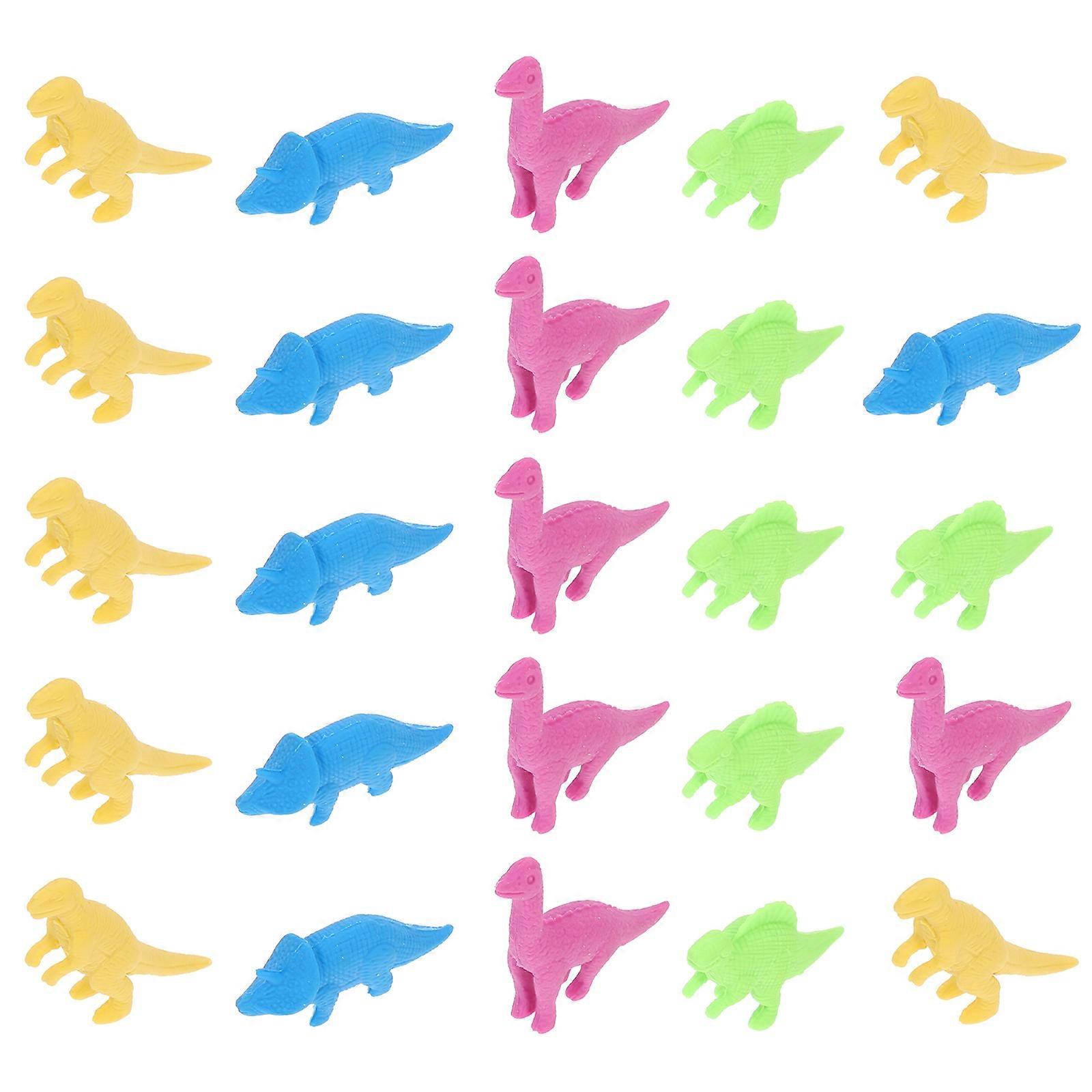 25pcs Mini Cartoon Dinosaur Erasers for Pencils – Easy to Use School Supplies for Students