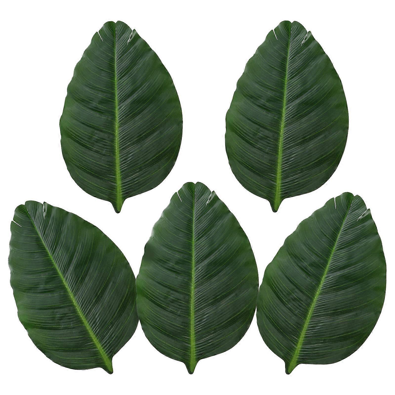 Home Cup Mats Dining Decor Green Leaf Shaped Table Mats Heat Resistant 5Pcs For Home Use