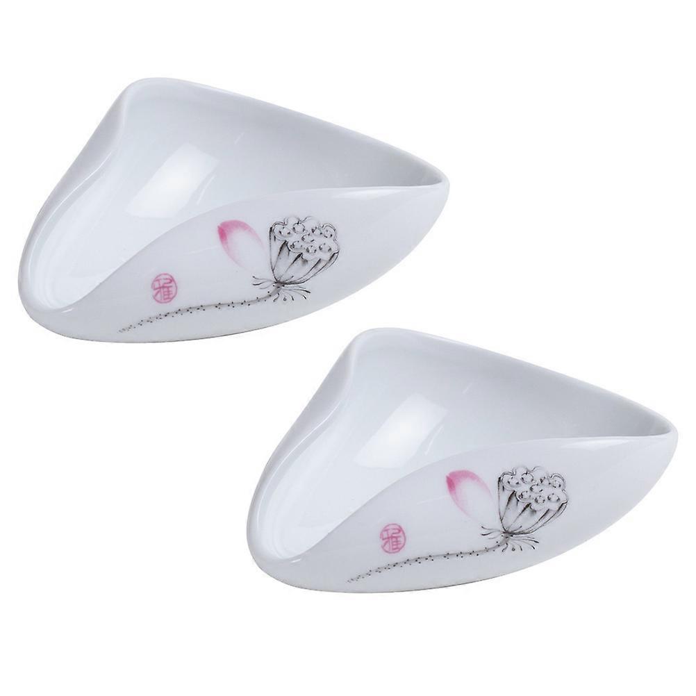 Ceramic Tea Spoon Elegant Teaspoon Tea Dispenser Tealeaf Holder Square Home Use 2Pcs