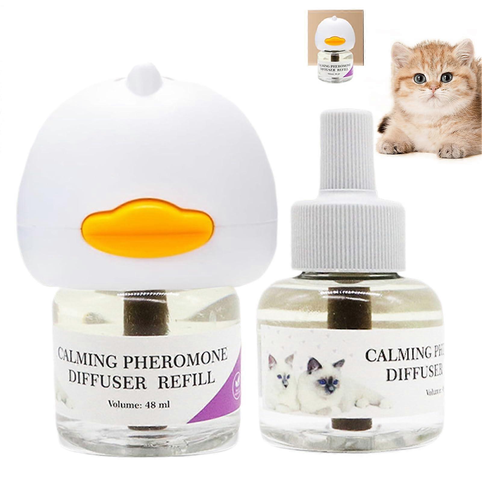 Calming diffuser for cats, soothing cat diffuser  Heating behavior support  stress relief, 96 ml natural plugin for home