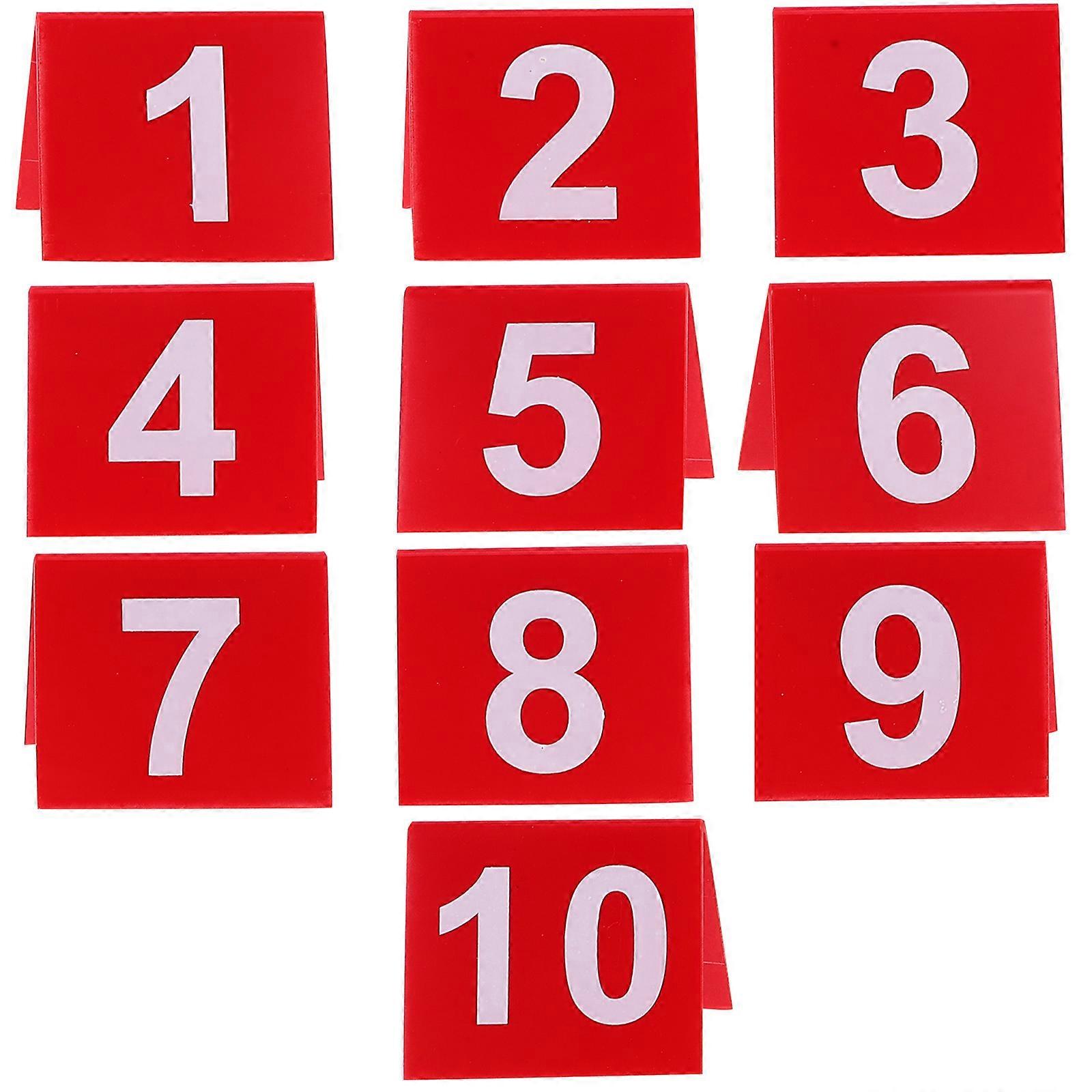10pcs Double Sided Acrylic Table Number Cards for Weddings, Restaurants, Parties, and Events – Clear, Easy to Read & Easy to Clean Display Signs