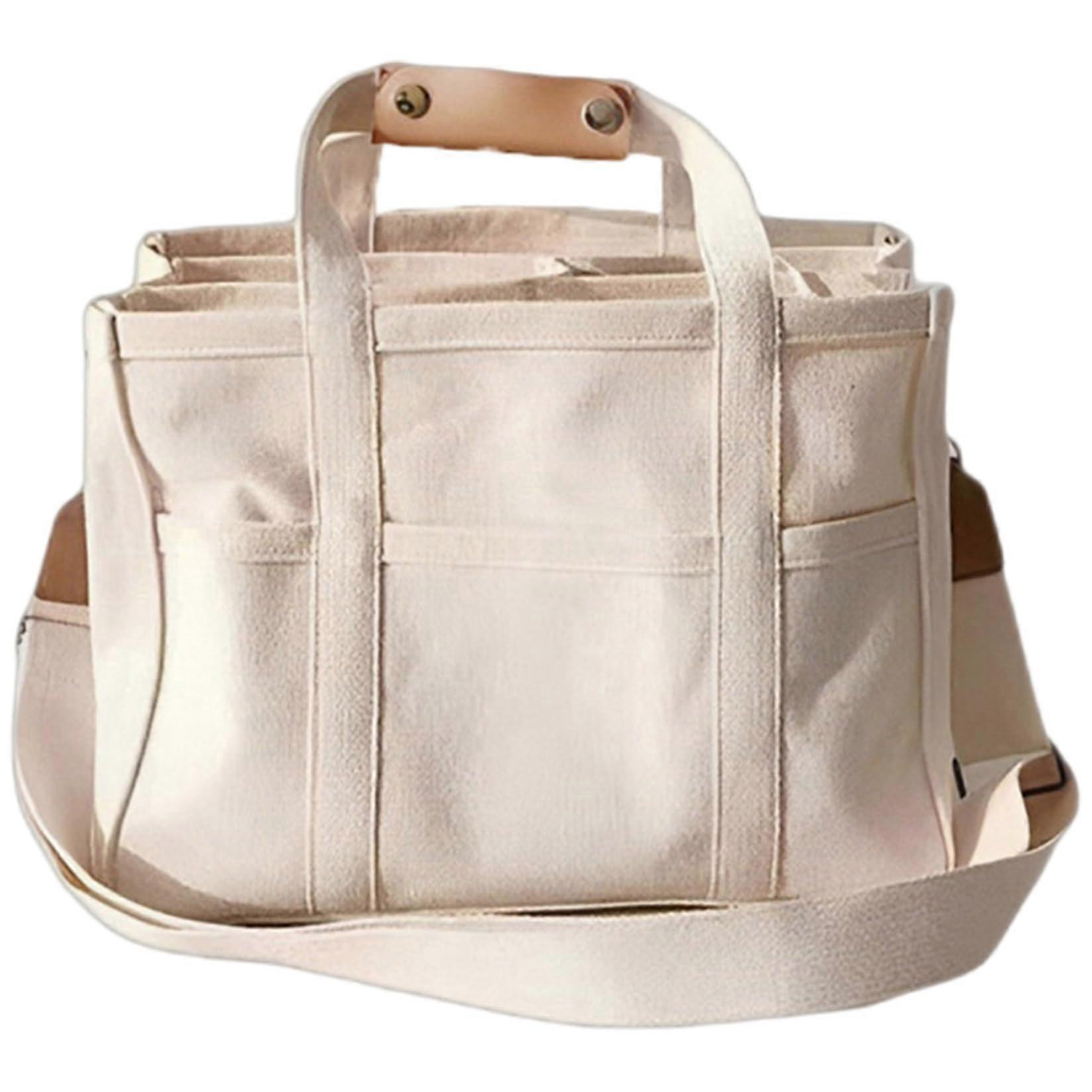 Ladies' tote bag 30.5x15.2x25.4cm, multilayered sturdy canvas with detachable strap