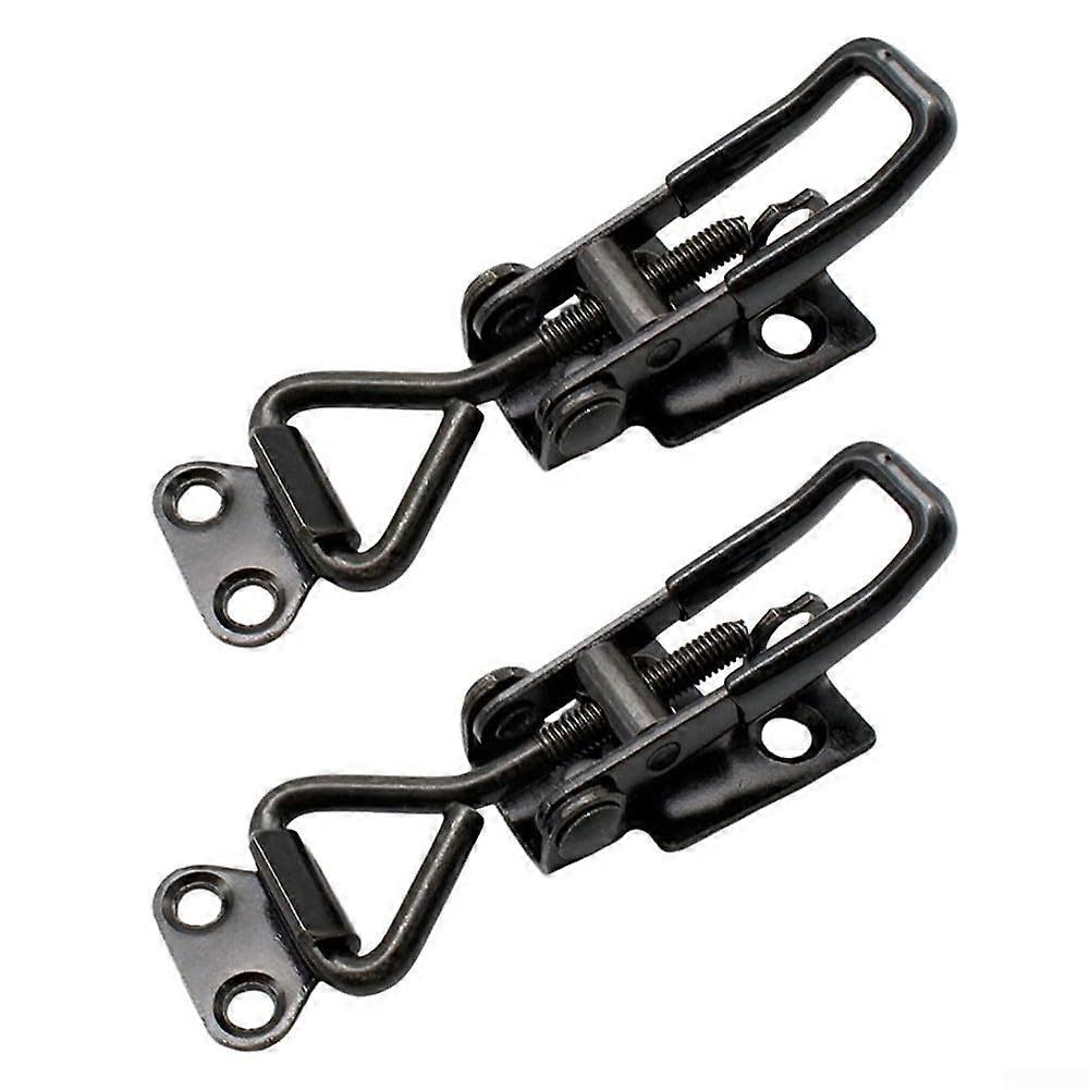 Adjustable toggle clamp, 179.6 kg holding capacity, sturdy toggle latches for doors, case boxes, trunks, quickrelease fasteners, 2 pieces.