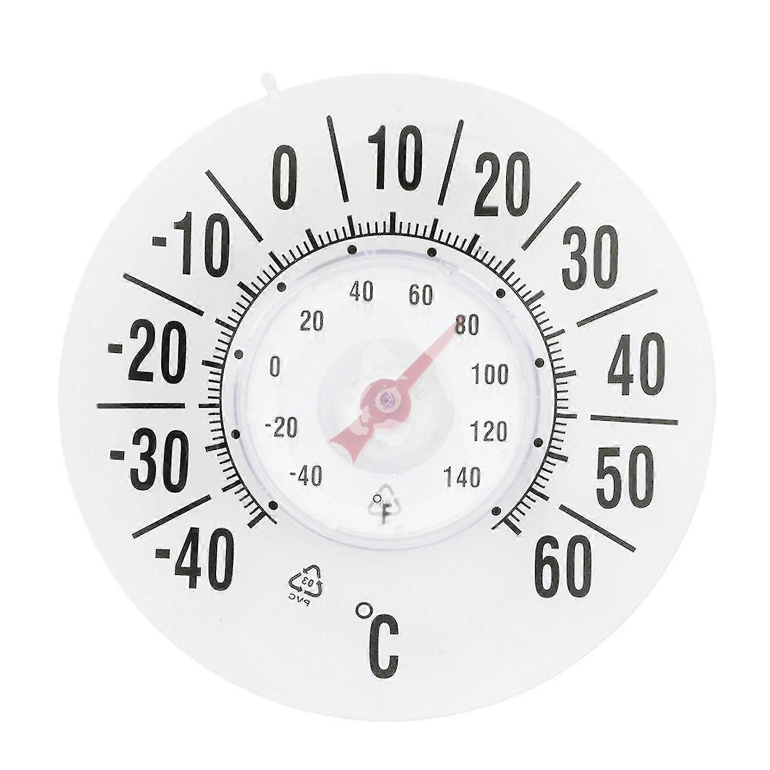 Window Thermometer Temperature Indoor/outdoor Dial Round Suction On Windows