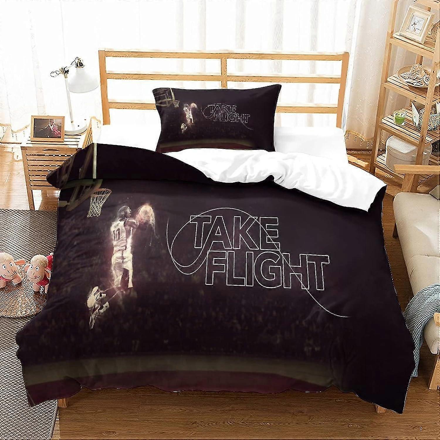 Basketball Themed 3D Printed Quilt Cover Set, Soft Microfiber, Hidden Zipper, Suitable for Certain Brand