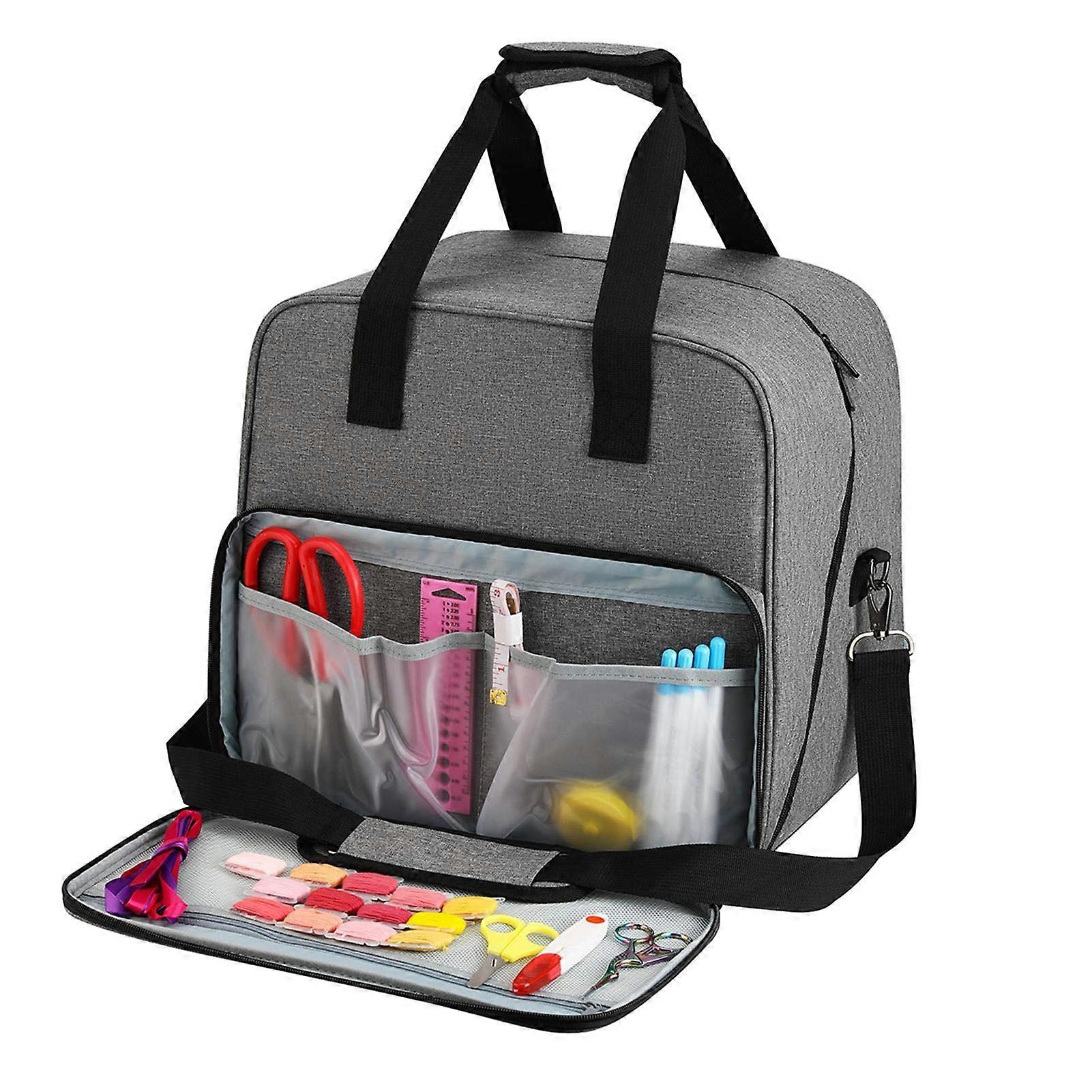 Sewing Machine Carry Bag with Storage Compartments, Gray