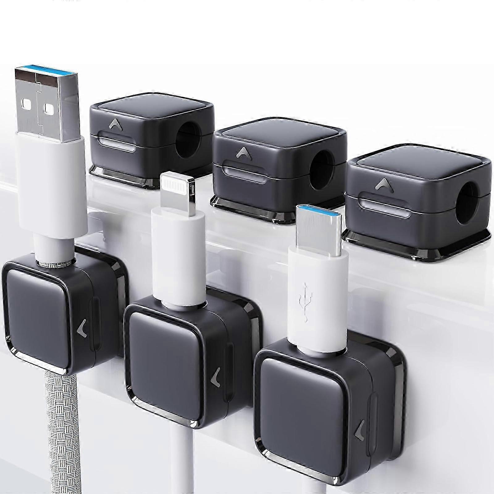 3 قطع مشابك الكابلات المغناطيسية حامل الحبل ، تحت إدارة الكابلات المكتبية ، منظم حامل الأسلاك اللاصقة لمكتب المكتب المنزلي