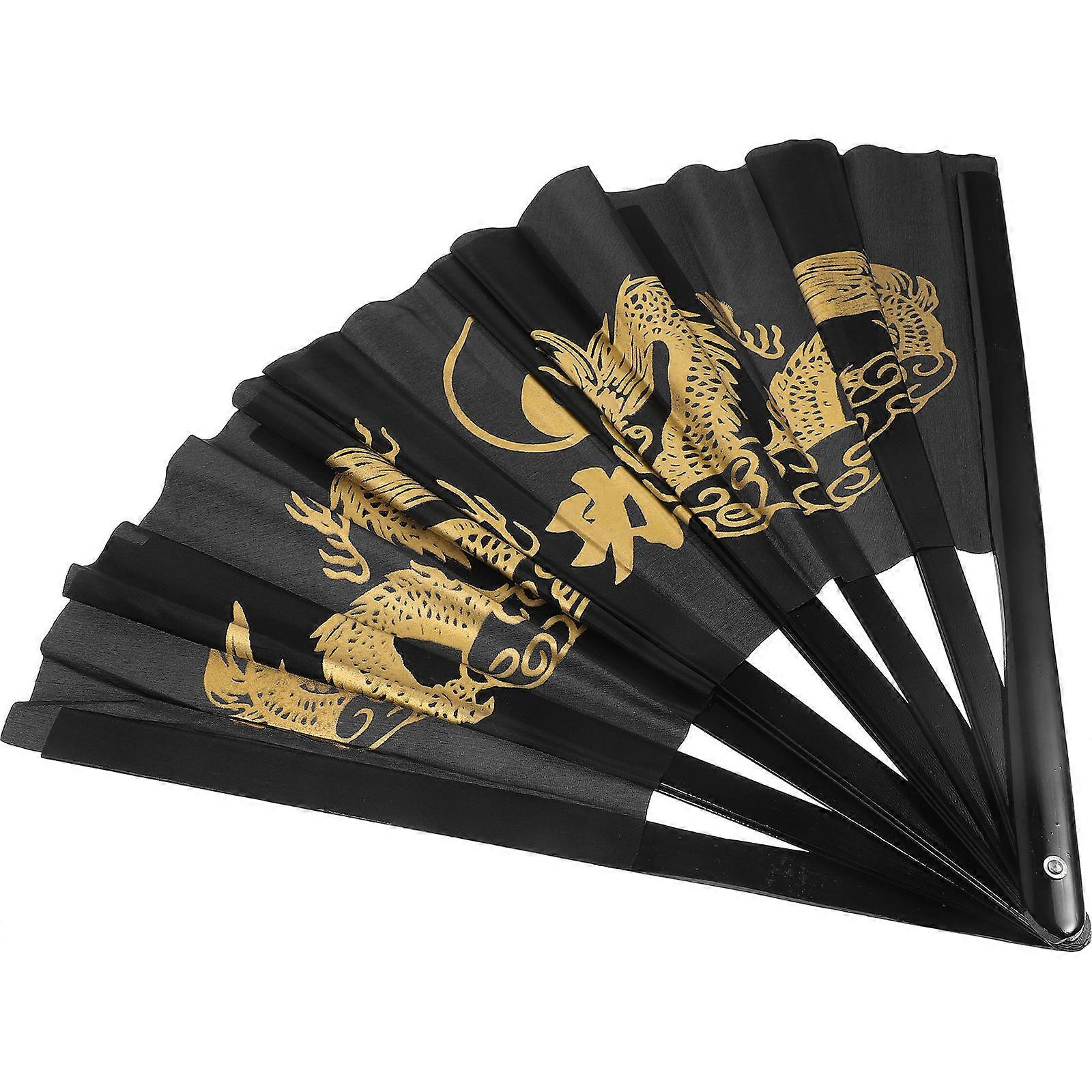 Vintage Folding Fan for Kids Playing Multi Color Traditional Cloth Fan with Plastic 6 Inches