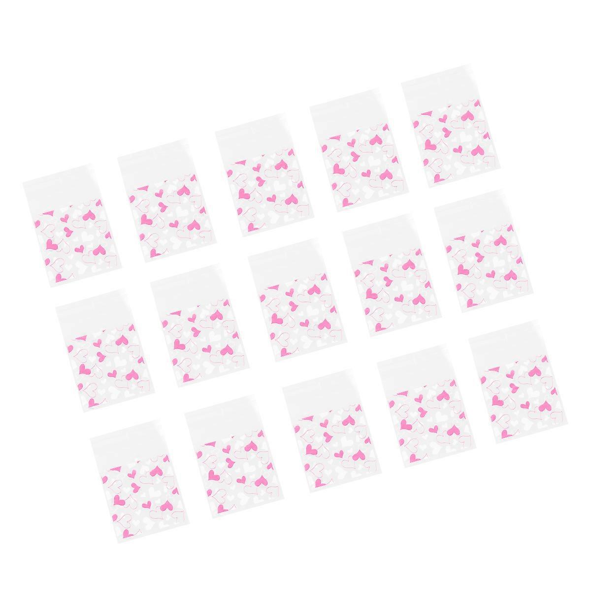 Candy Bag Valentines Self Adhesive Two-Color Heart 10*7cm Resealable 1Set