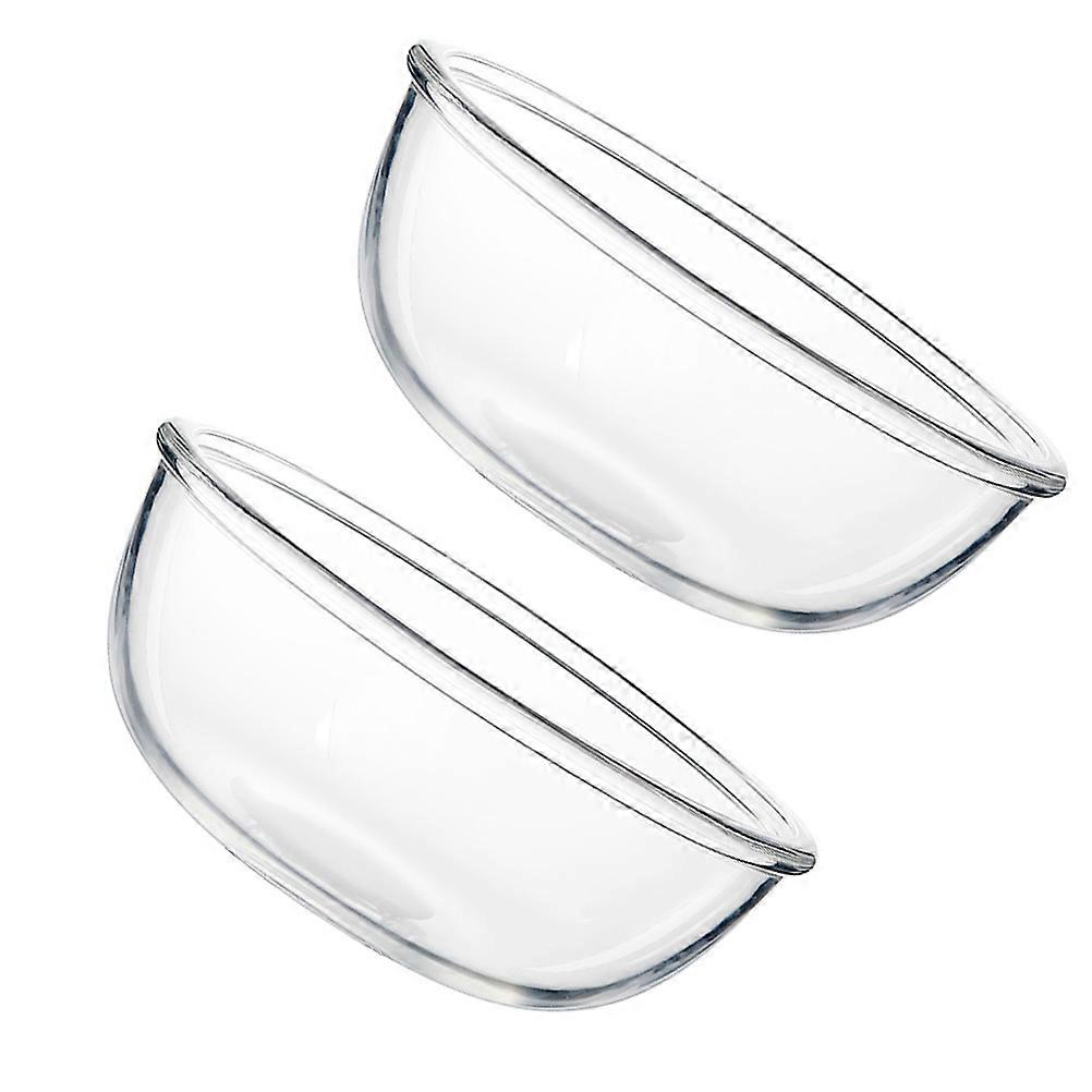 Transparent Glass Salad Bowl for Everyday Use with Smooth Rim and Meticulous Craftsmanship 2 Pieces