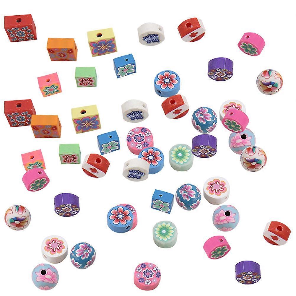 Flower Earring Charms Clay Pendant Jewelry Making Accessories Mixed Style 1.1x1.1cm For Diy Crafts 50Pcs