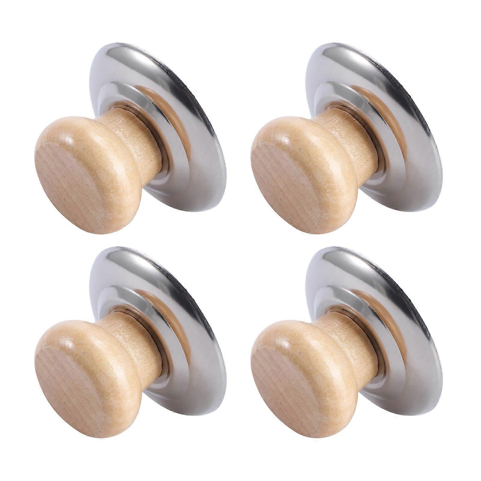 Stainless Steel Pot Lid Handle with Smooth Surface and Comfortable Grip for Kitchen Use Silver 4pcs