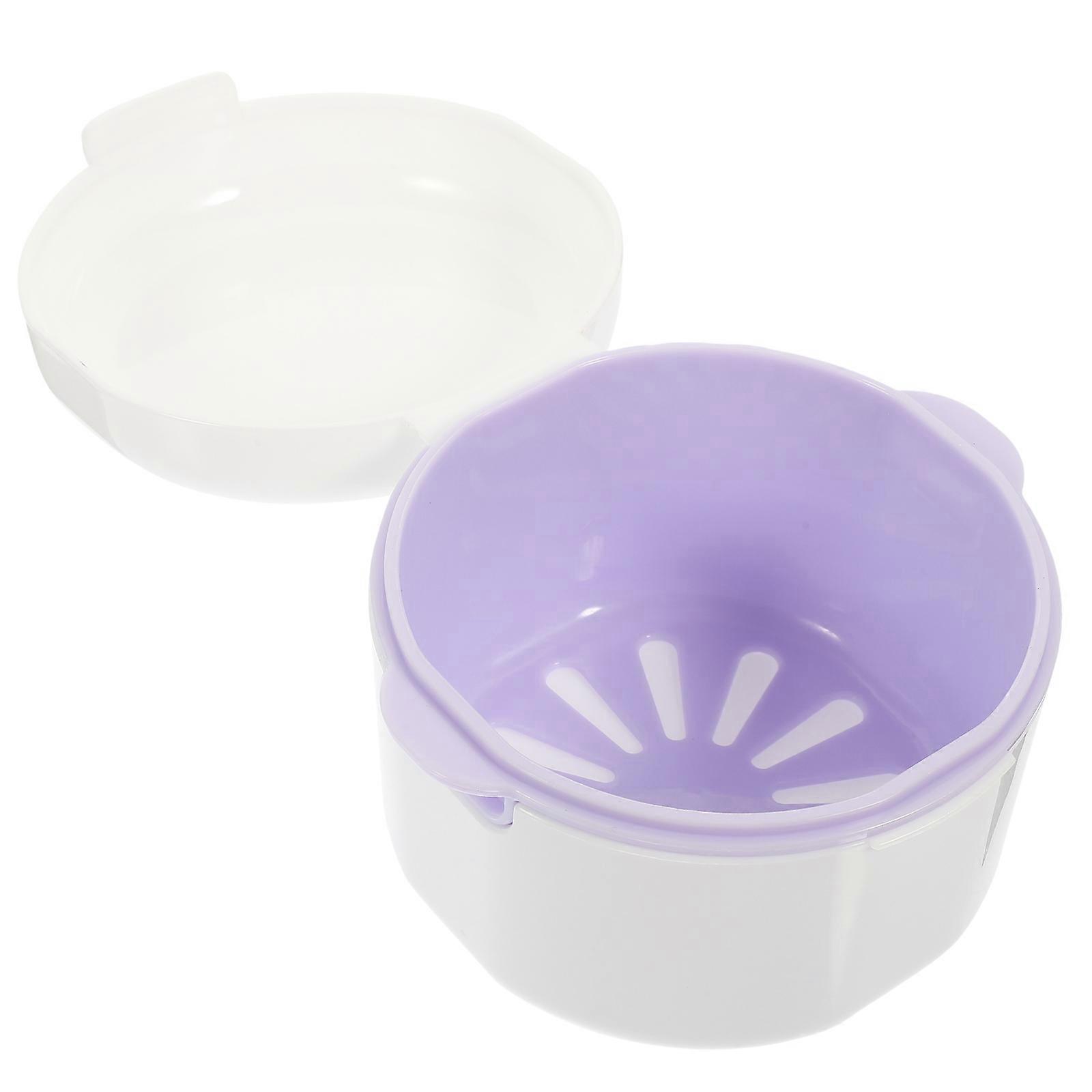Portable Denture case for Daily Use White PP Material Great for Travel and Outdoor Activities 3.5 x 2.1 inches