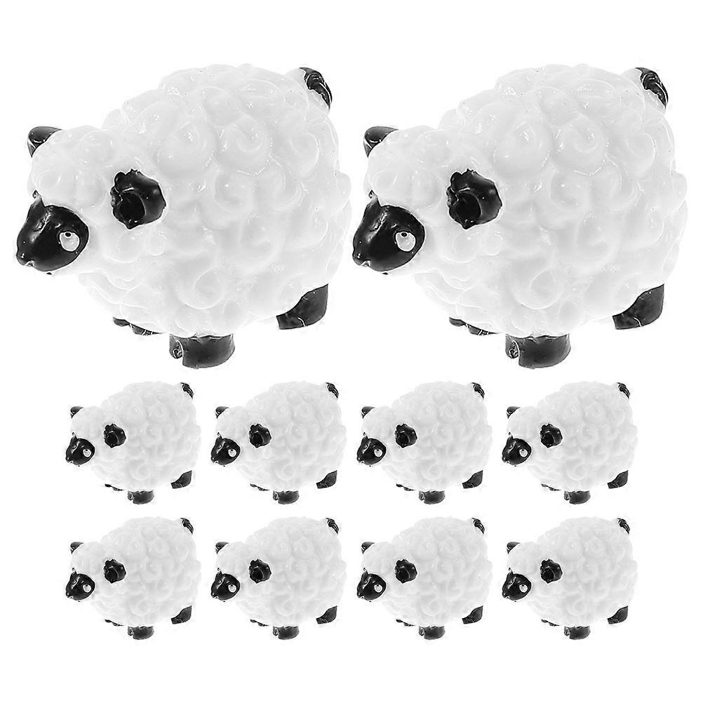 Miniature Sheep Figurines Set of 10   Adorable Decorative Goats for Mini Gardens, Dollhouses & Craft Projects   Cartoon Design for Cheerful Atmosphere