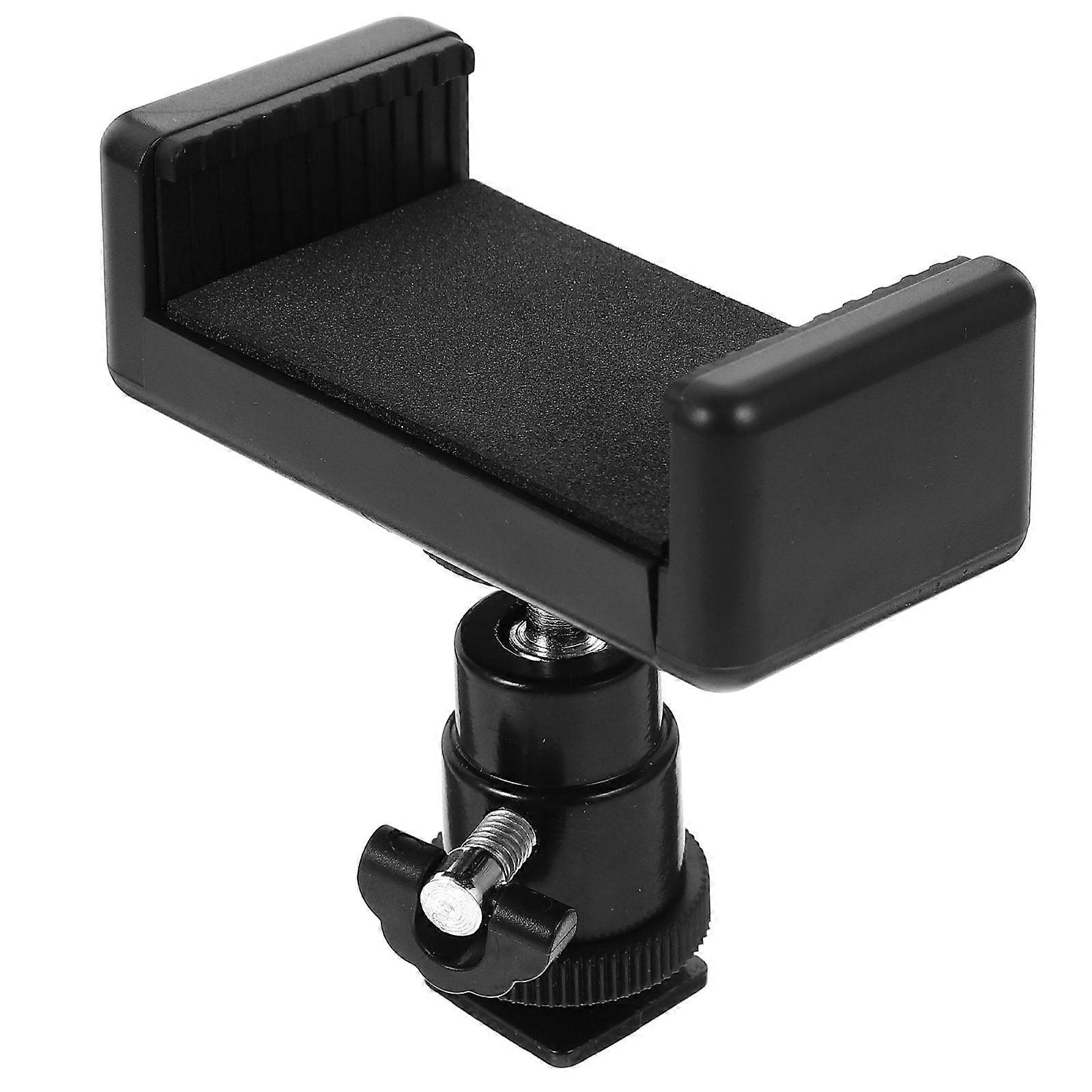 Phone Holder Clamp Mobile Phone Clip Holder Stabilization Smartphone Users 360 Degree Rotation Black 1Set