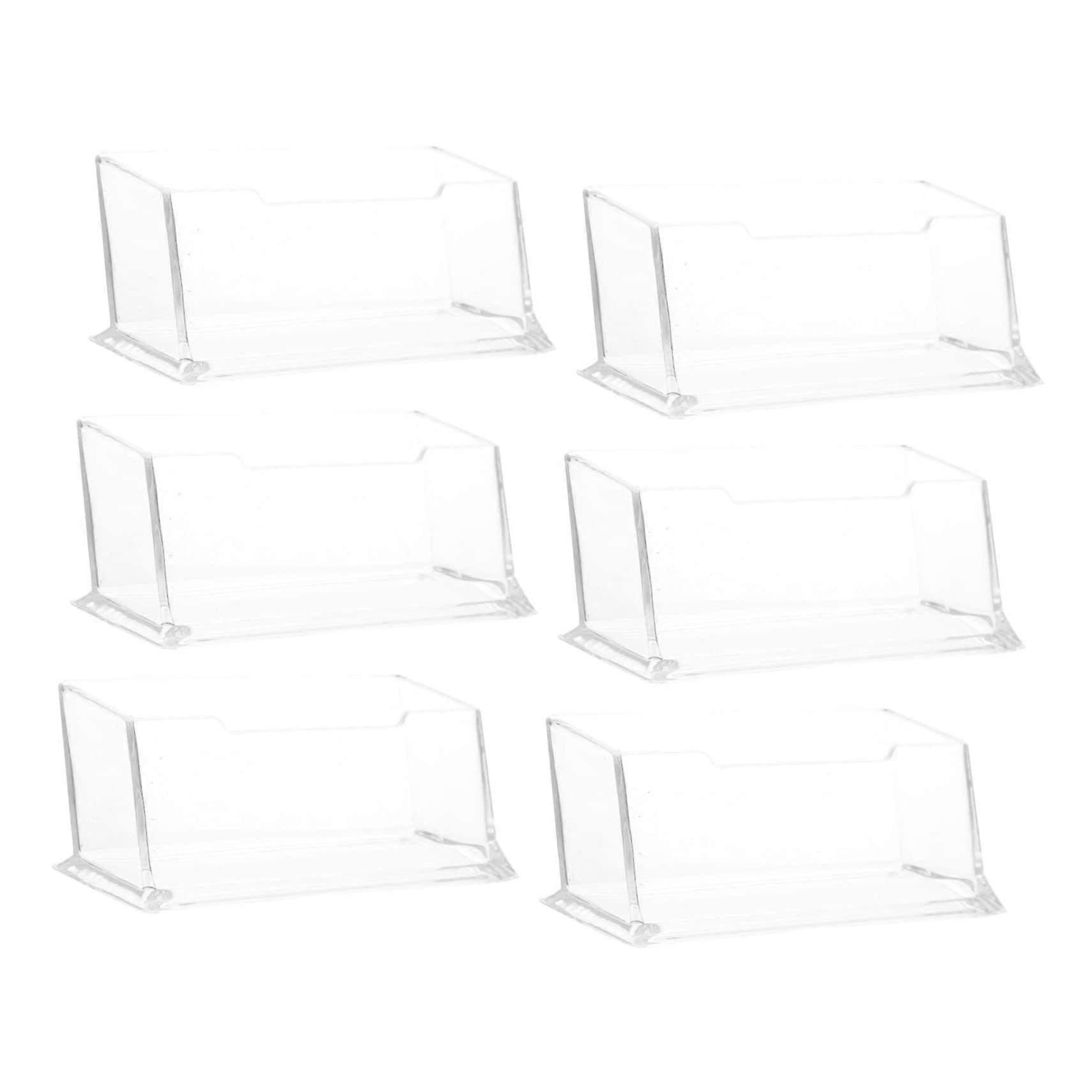 Square Business Card Holders With Lid 6-Pack Desktop Card Holder For Tables