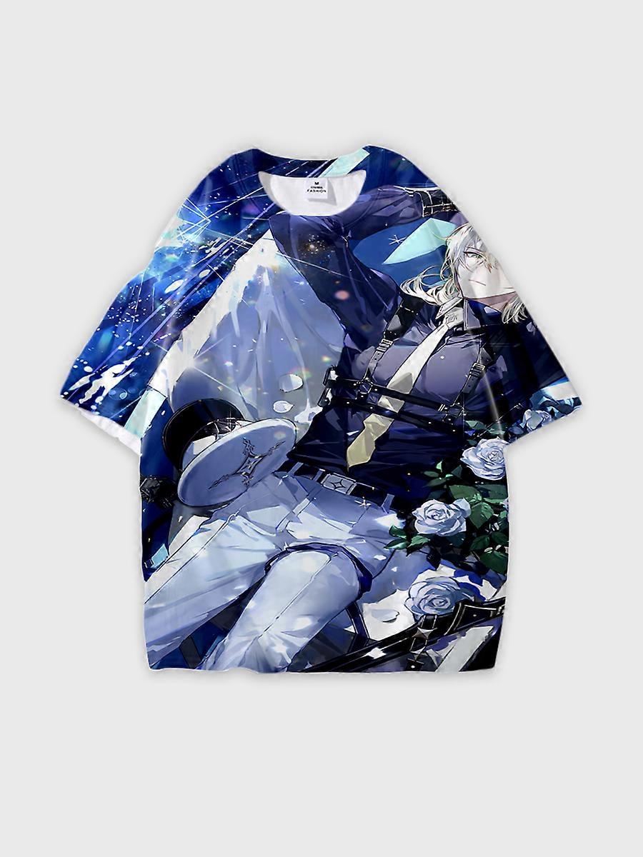 T-shirt round neck Role Pattern loose short sleeve E1098