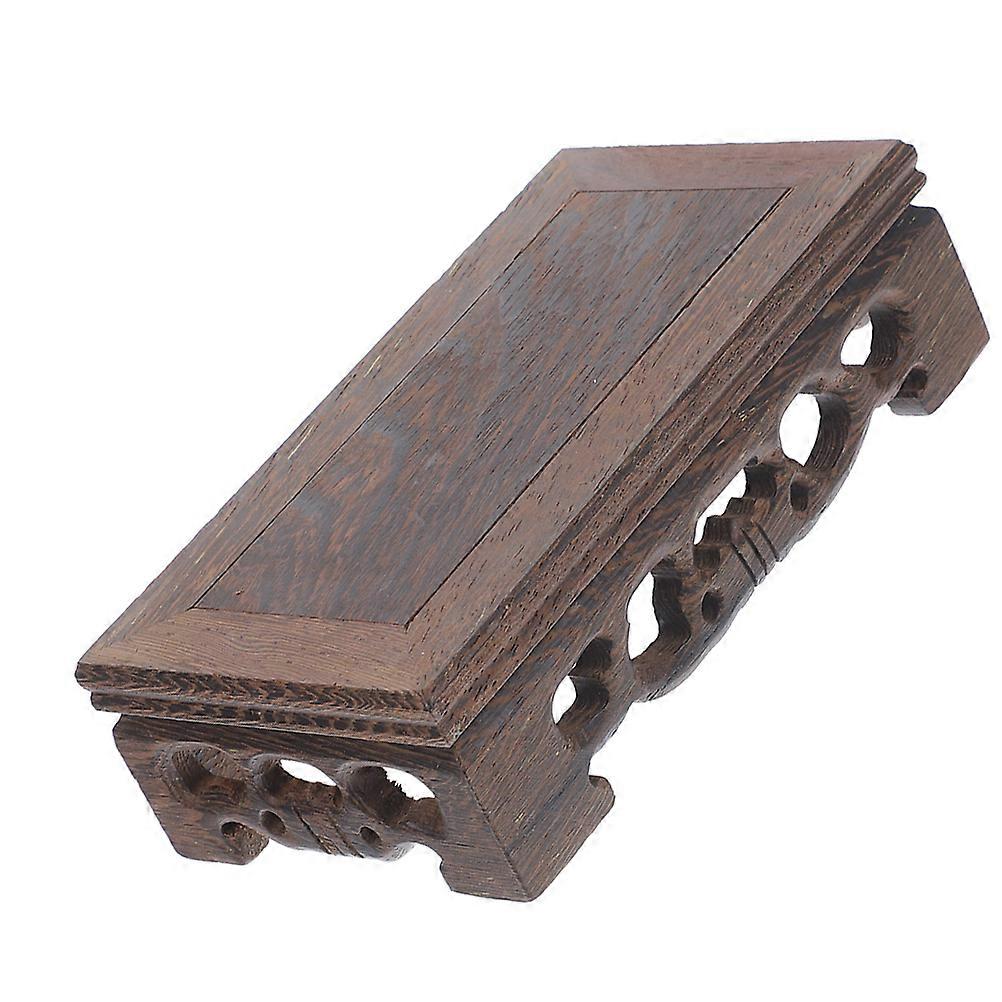 Coffee Wooden Display Stand for Teapot Vase Bonsai Craft Rectangular Base