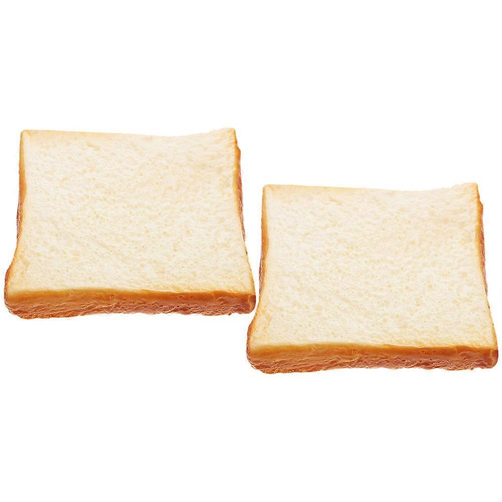 2pcs Durable Bread Toast Model for Kitchen Photography Props and Home Decor