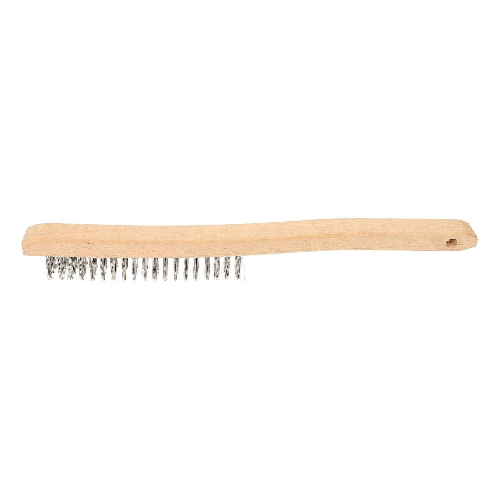 Stainless Steel Wire Brush with Wooden Handle for Efficient Cleaning and Rust Removal 1 Piece