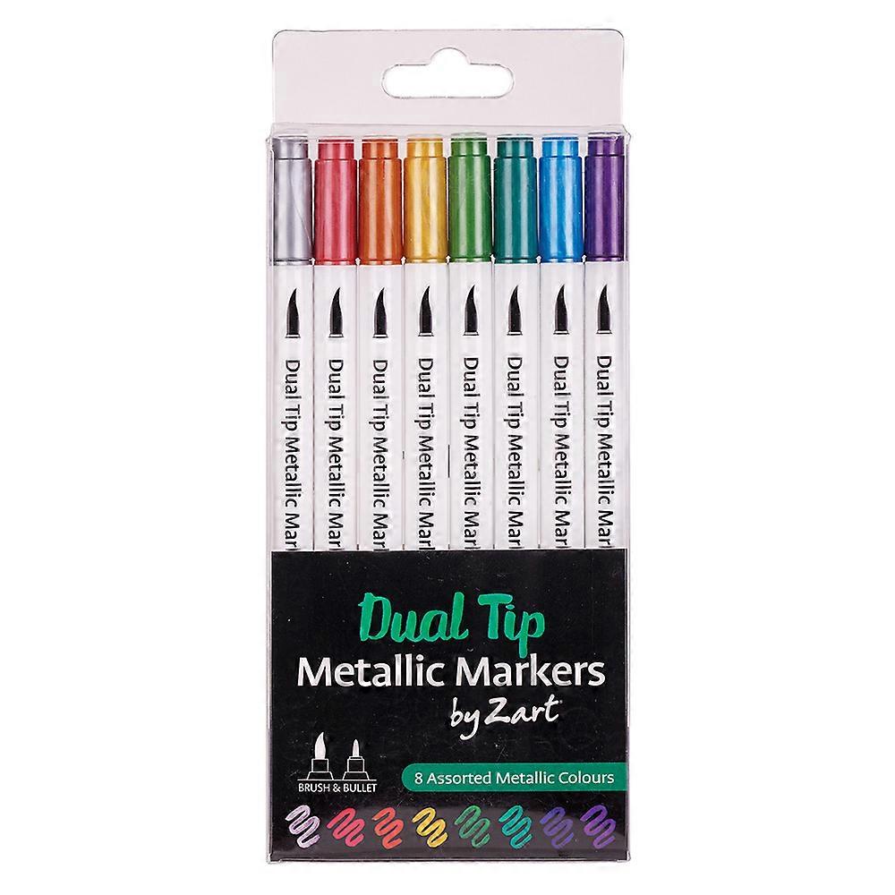 Dual Tip Metallic Markers 8pcs
