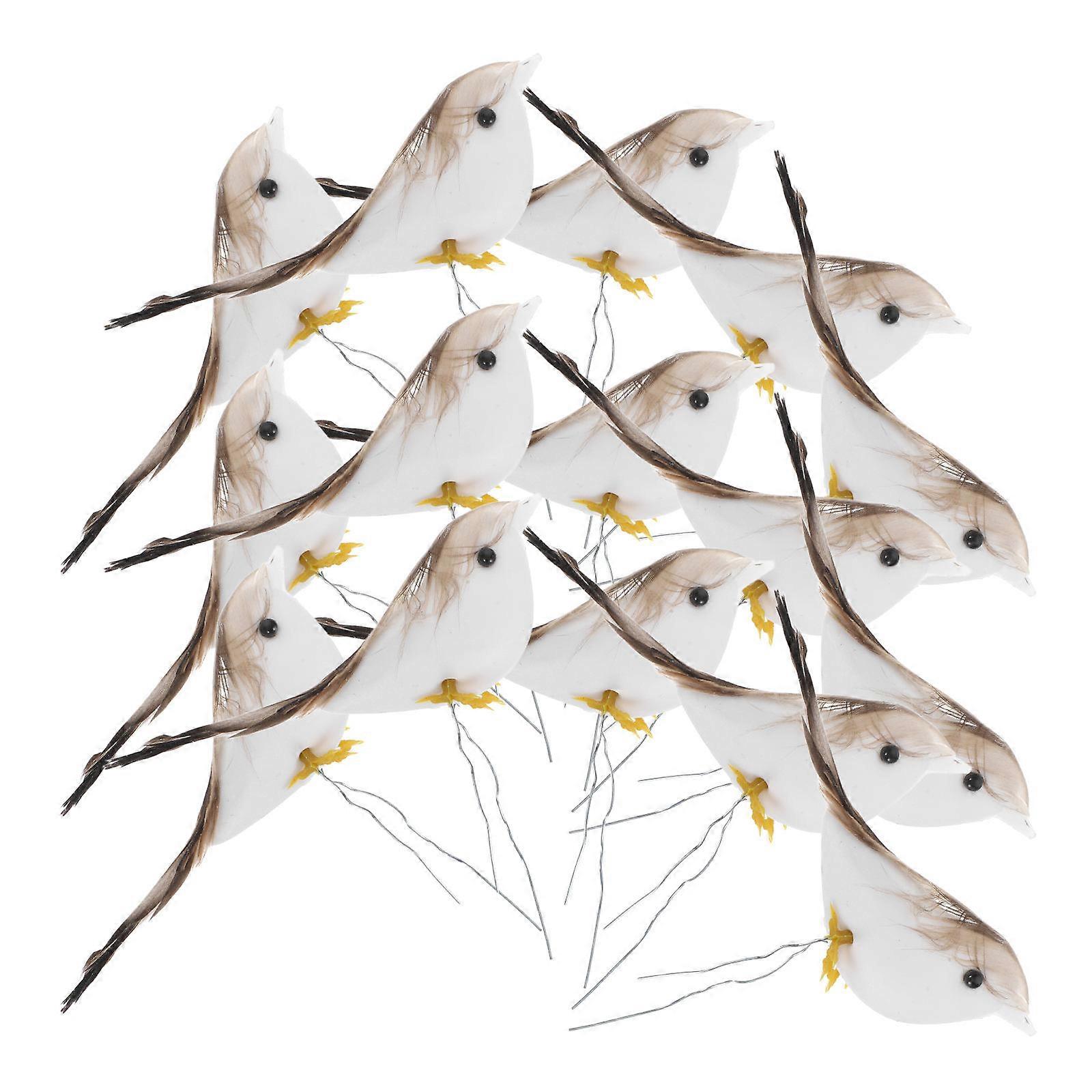 24pcs Mini Foam Birds, Artificial Small Lifelike Bird Decorations for Home, Garden, Bonsai, Craft, Wedding & Party Table Decor