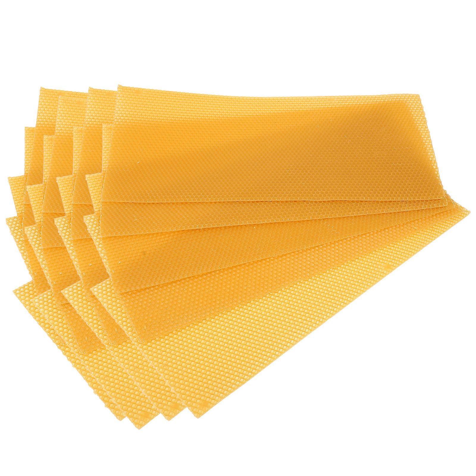 Waxed Beehive Foundation Sheet Beekeeping Honey Production Simple Shape Yellow 30Pcs