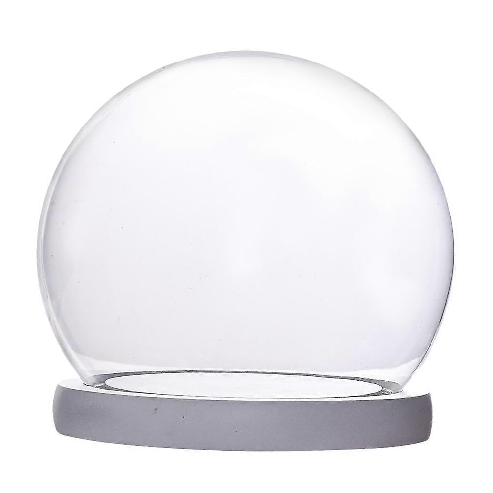 Eternal Flower Glass Dome with White Base and Lamp Holder – Dustproof Display Cloche for Living Room, Desk Ornament, and Micro Landscape Showcase