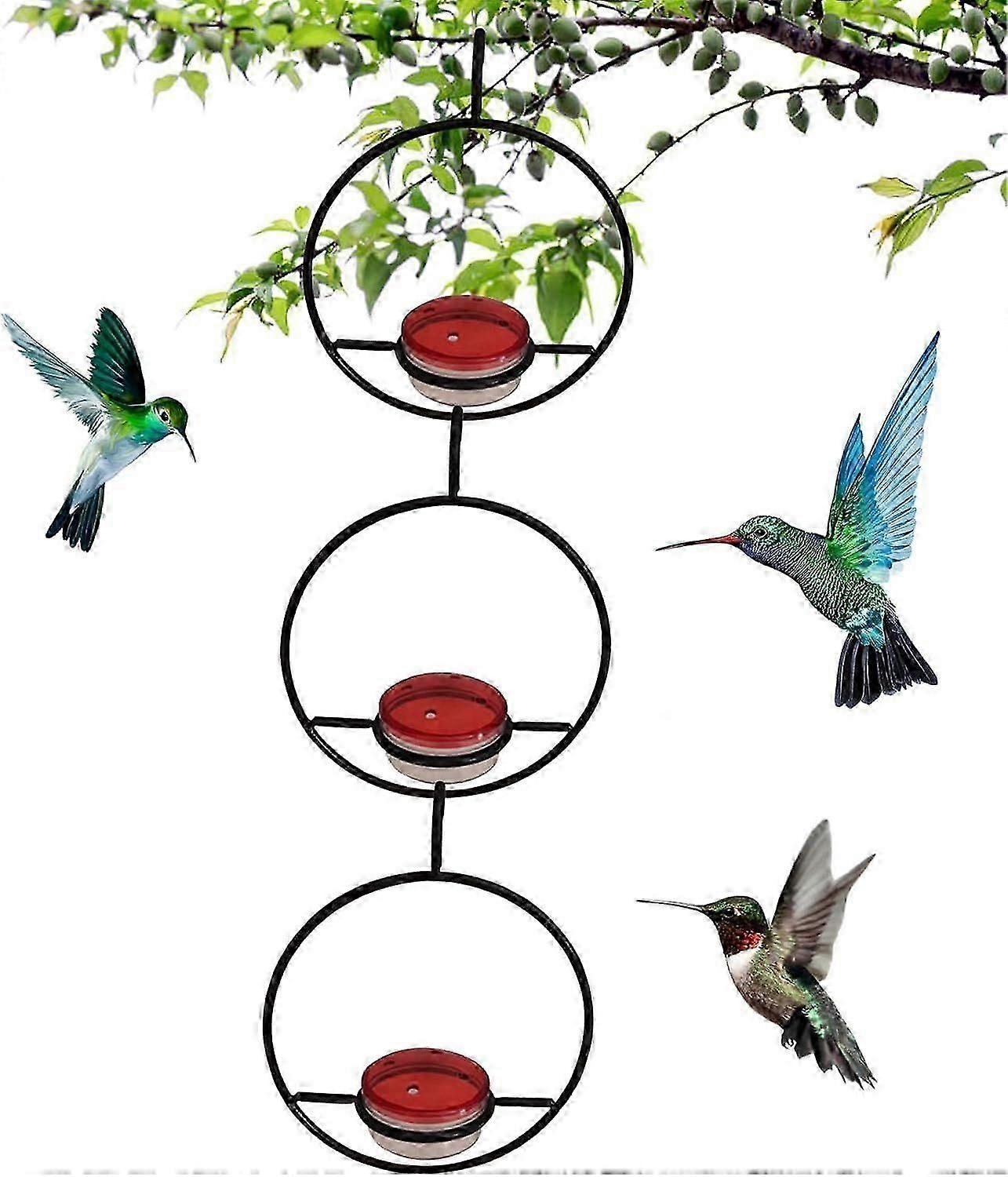 2025 New Hummingbird Feeder, 3PCS Circular Hanging Ant & Bee-Proof Hummingbird Feeders for Outdoor Garden, Patio, Backyard - Leak-Proof, Easy to Clean