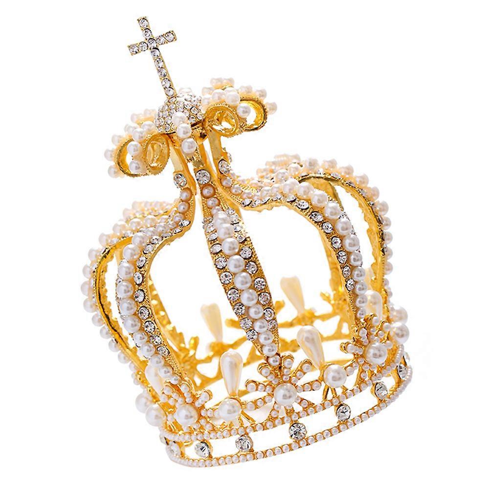 Πανέμορφη στρογγυλή τιάρα κορώνα γάμου με εκπληκτικά στρας σχεδιασμένα για γυναίκες σε ειδικές περιπτώσεις 1Pack